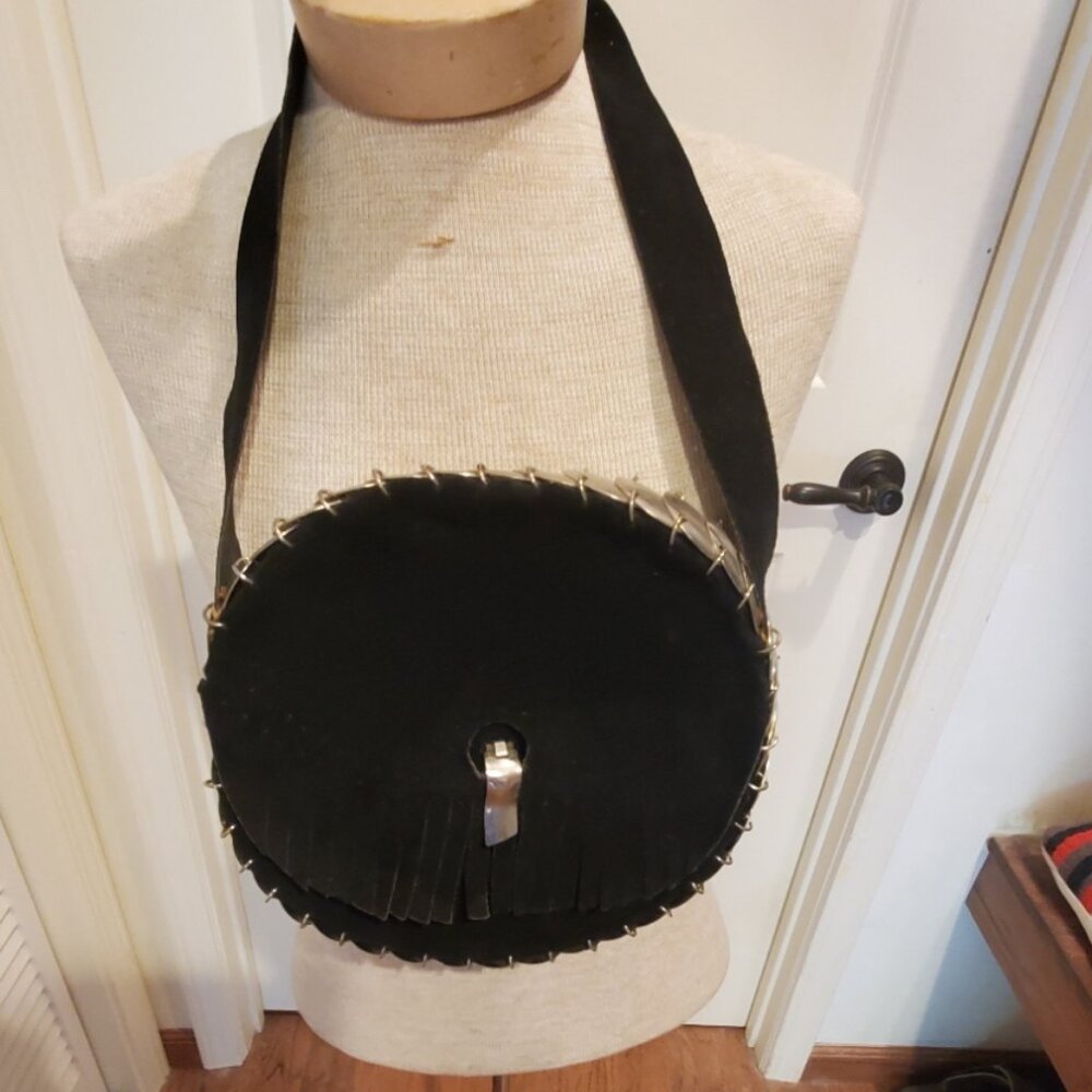 Vintage hippie suede shoulder bag